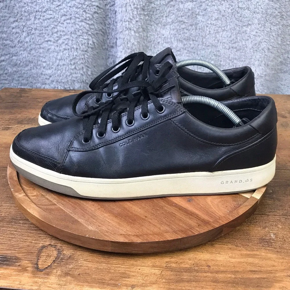 Cole Haan GrandPro Spectator Sneakers Mens 12 Black Leather Low Top Tennis Shoes